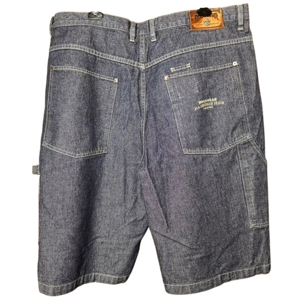 VTG Rocawear Baggy Denim Carpenter Shorts Blue Men 42 Jorts Y2K Hip Hop Cheugy